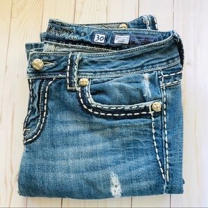 { MISS ME } Boot Cut Thick Stitch Jeans